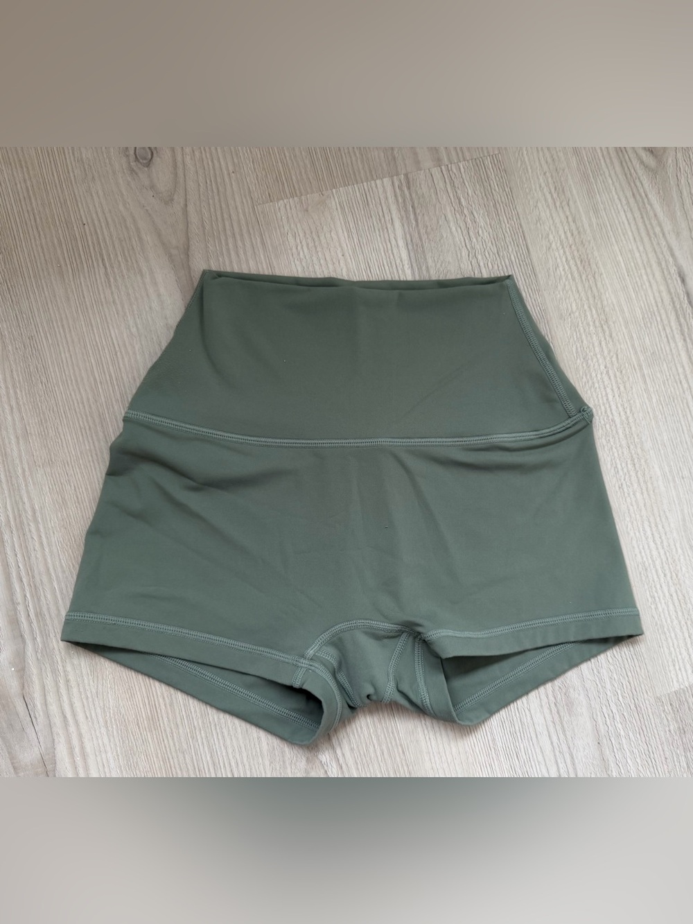 SET Active High-Waist Olive Green Women's Micro Workout Shorts